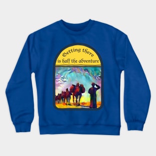 Caravan of camels, desert landscape Crewneck Sweatshirt